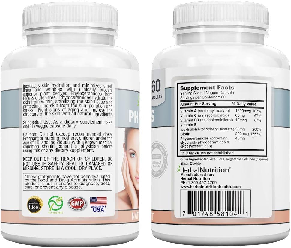 Fitoceramidas Antienvejecimiento para la Piel, 120 Cápsulas