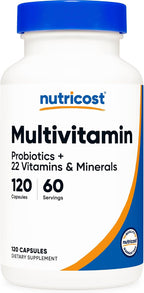 Nutricost Multivitamin with Probiotics 120 Vegetarian Capsules (3 Bottles)