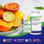 EPOTHEX Protocolo de Apoyo Inmunológico - Complejo con Vitamina C, NAC, Zinc, Vitamina D3, Quercetina - 120 Cápsulas (2 Meses)