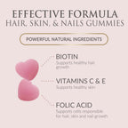 Gominolas de Biotina 5000 mcg Sin Azúcar - Apoyo Nutricional para Cabello, Piel y Uñas - 120 Gominolas Vegetarianas