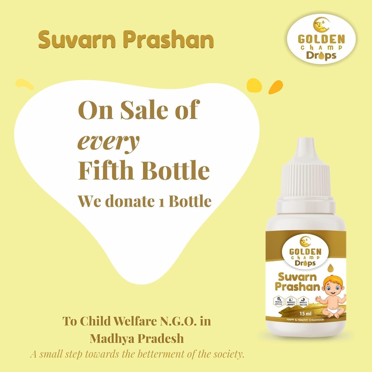 HENU Swarna Prashana Drops con Oro para Niños (15 ml)