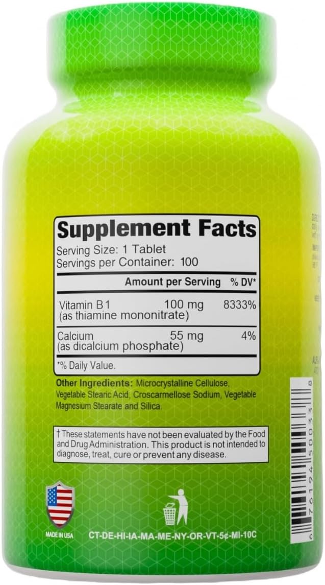 ALFA VITAMINS Vitamina B-1 100 mg, 100 comprimidos