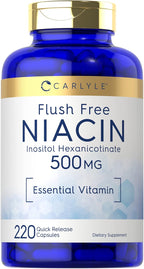 Carlyle Niacina Sin Rubor 500mg (400 mg Niacina + 100 mg Inositol) - 220 Cápsulas