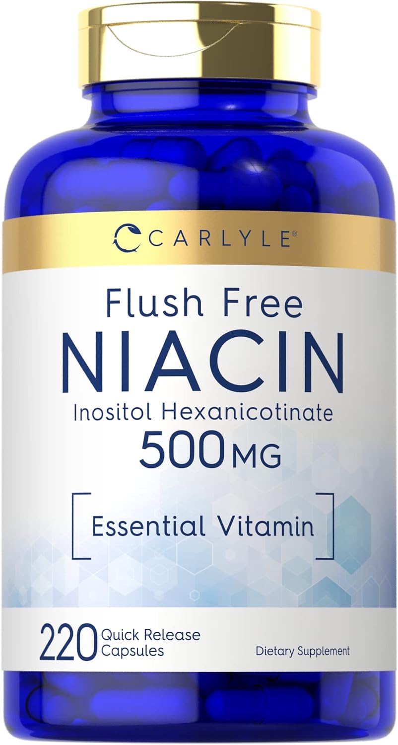 Carlyle Niacina Sin Rubor 500mg (400 mg Niacina + 100 mg Inositol) - 220 Cápsulas