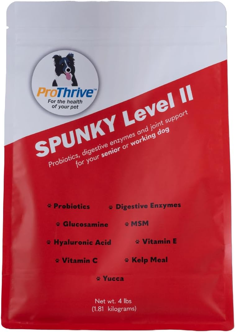 Spunky Level II Suplemento Articular y Digestivo para Perros con Glucosamina, MSM y Probióticos - 4LB