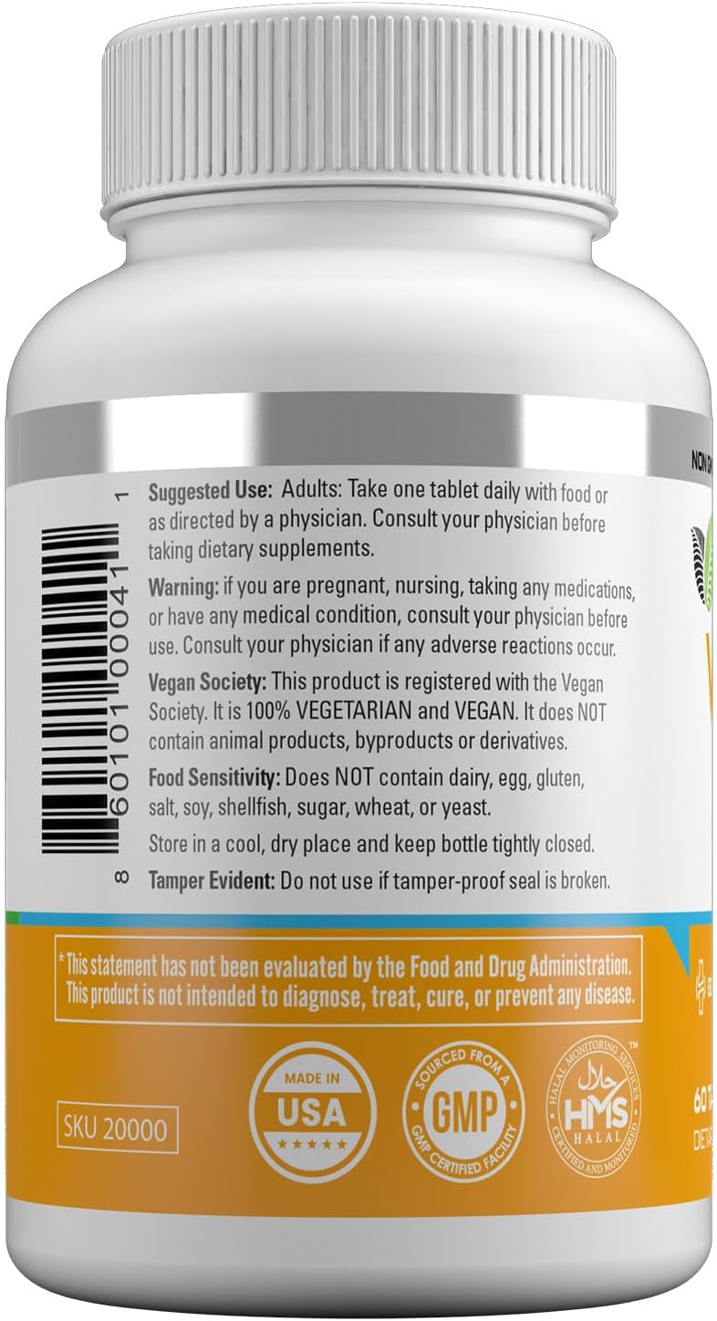 HAYAT Vitamins Vitamina D2 Natural Vegana 2400 UI, Certificada Halal (Paquete de 3)