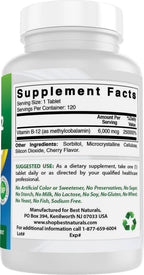 Best Naturals Vitamina B12 6000 mcg - 120 Comprimidos