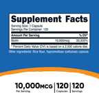 Nutricost Biotin (Vitamina B7) 10.000 mcg (10 mg), 120 Cápsulas - Vegano, Sin Gluten, No-GMO