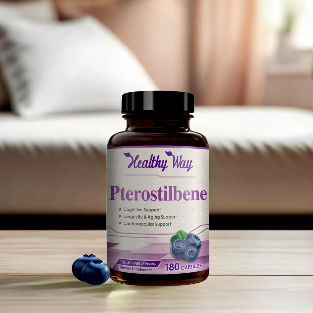 Pterostilbeno 150 mg - Suplemento Antioxidante, 180 Cápsulas