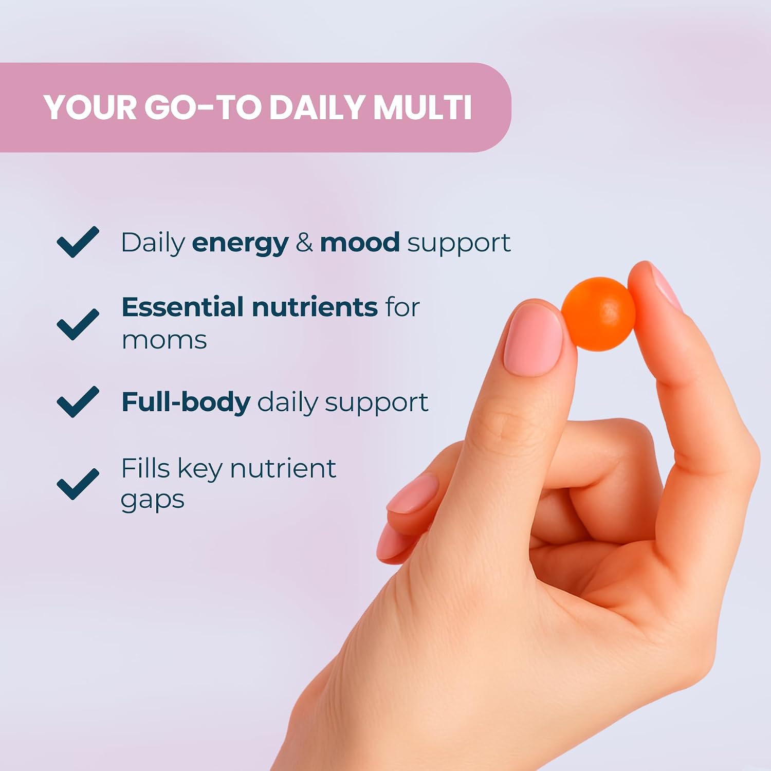 Baby Blues Multivitamínico para Mujeres – Gominolas Diarias con Biotina, B12, Folato, Vitamina D y Zinc – Sin Hierro – 90 Gominolas (45 Días)