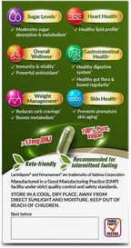 LABO Nutrition Mulbiotic Cápsulas - Extracto Orgánico de Hoja de Morera + Probiótico LactoSpore y Prebiótico Fenumannan - Apoyo para Antojos de Carbohidratos, Vegano, Sin Gluten