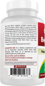 Best Naturals Beet Root Powder 500 mg, 180 Capsules