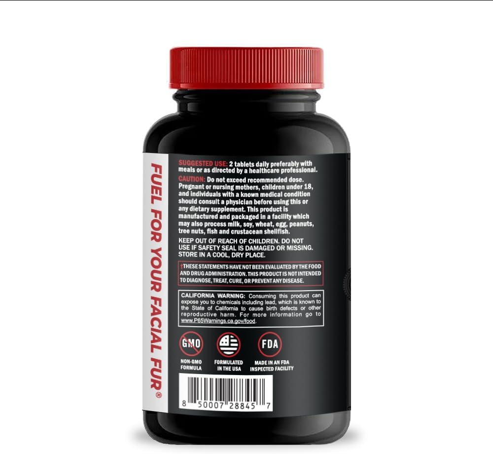Beard Octane Beard Fuel – Suplemento para Barba con Biotina y Colágeno – 30 Días
