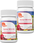 Zahler Junior Vitamin D3 + K2 Comprimidos Masticables para Niños, 2000 UI