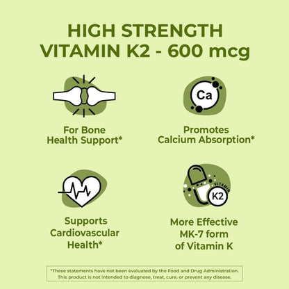 NutriZing Vitamina K2 MK7 600 mcg - 90 Cápsulas Veganas - Alta Potencia – Image 3
