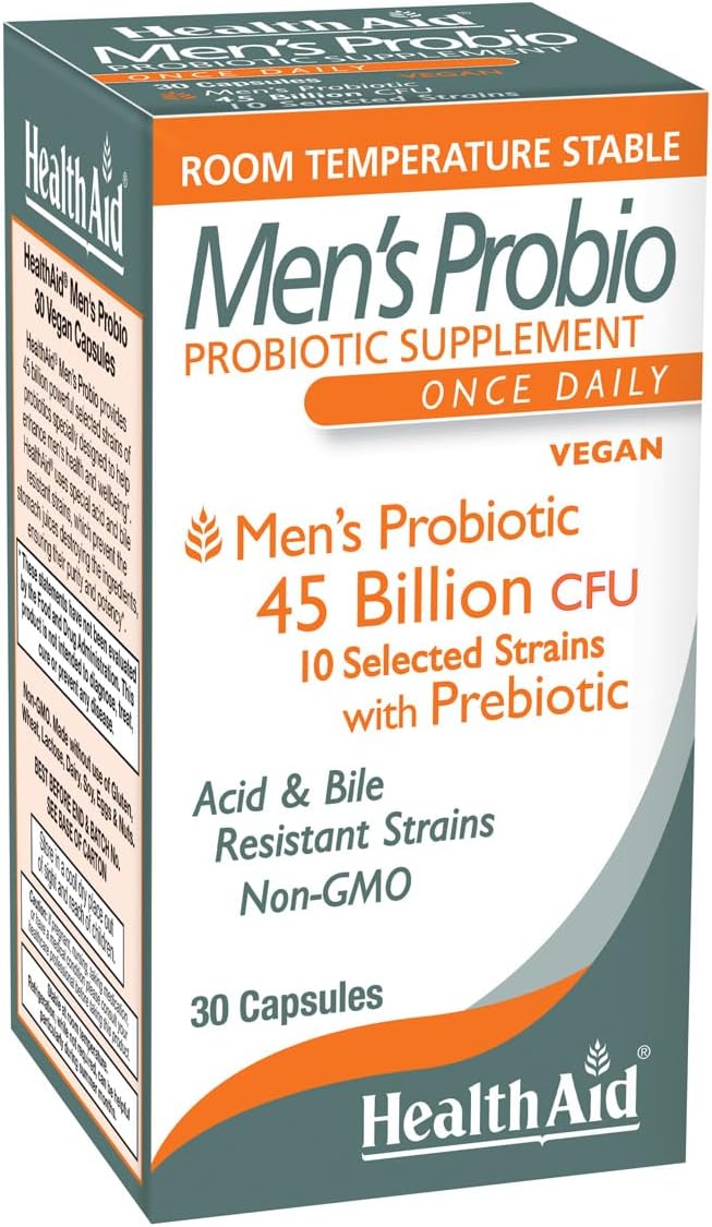 HealthAid Probiótico para Hombres 45.000M UFC – 10 Cepas con Prebiótico