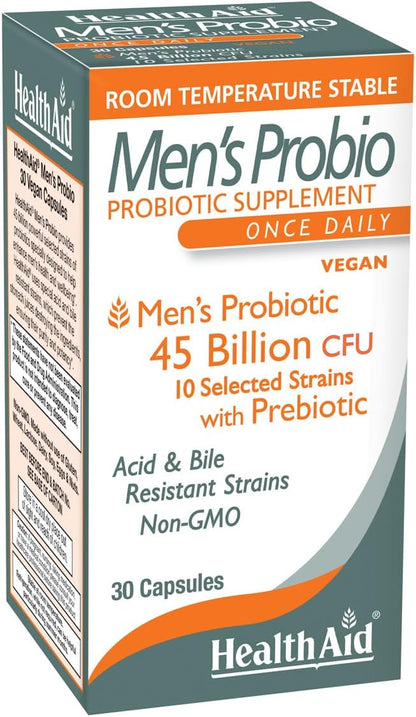 HealthAid Probiótico para Hombres 45.000M UFC – 10 Cepas con Prebiótico – Image 1