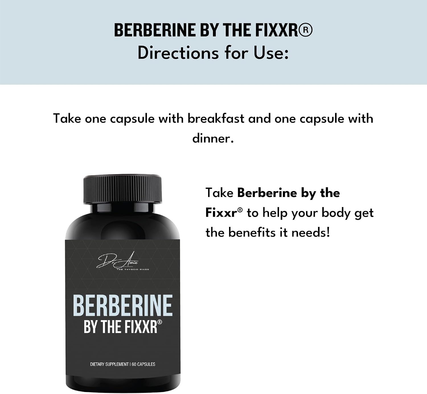 Berberine HCI de Dr. Amie | 1200 mg de Berberina por Dosis | 60 Cápsulas (30 Días)