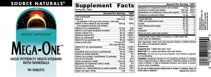 Source Naturals Mega-One Multivitamínico con Minerales - 90 Comprimidos – Image 4
