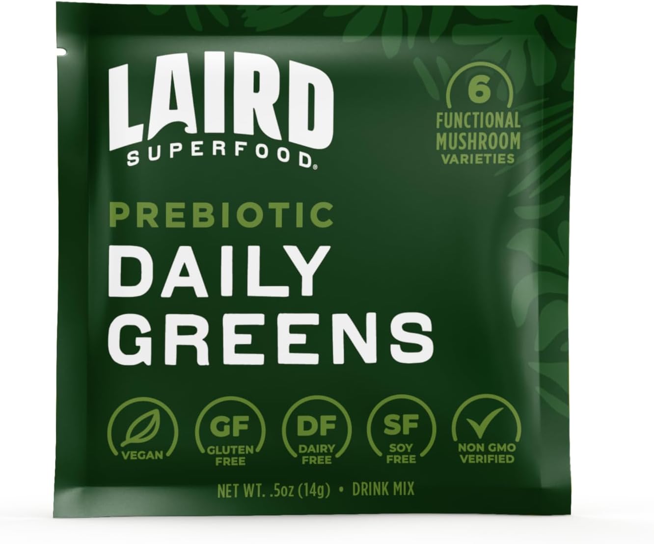 Laird Superfood Prebiótico Daily Greens - 15 sobres de 14 g