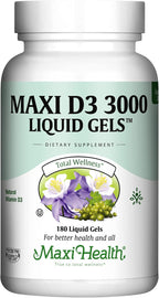 Maxi Health Vitamina D3 3000 IU 75 mcg 180 Cápsulas Blandas