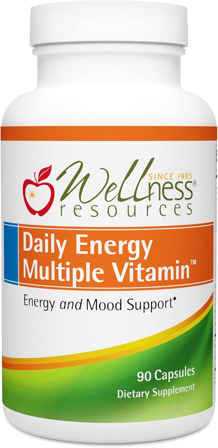 Wellness Resources Daily Energy Multiple Vitamin - 90 Capsules - Multivitamin Methylated without Iron