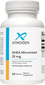 XYMOGEN DHEA Micronizada - 25 mg de Dehidroepiandrosterona - Apoyo Hormonal - Sin Gluten, Soja y Lácteos - 60 Comprimidos