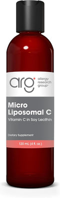 Allergy Research Group ARG Micro Liposomal C 1000 mg - Vitamina C Liposomal Líquida - Antioxidante de Absorción Mejorada - Apoyo Inmunológico y de Colágeno - Hipoalergénico y Sin OGM - 24 Porciones - 120 mL