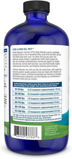 Nordic Naturals Pet Cod Liver Oil, Sin Sabor - 473 ml - 1048 mg de Omega-3 por Cucharadita - Aceite de Pescado para Perros con EPA y DHA