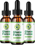 Gluco Force Fórmula Saludable – Suplemento Líquido Extra Fuerte – 3 Envases (Suministro para 3 Meses)
