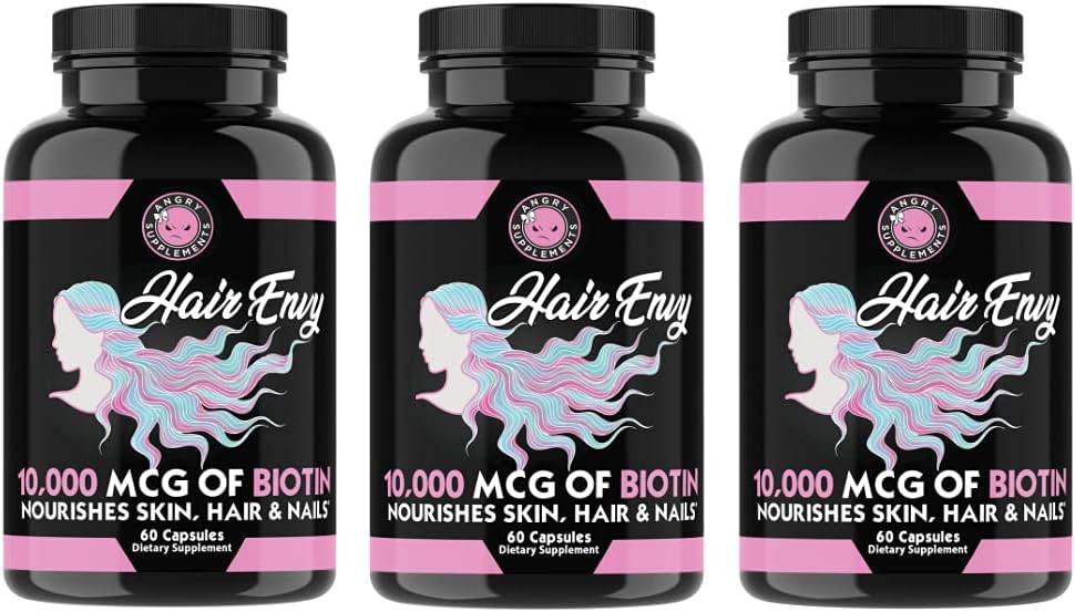 Angry Supplements Hair Envy - Biotina 10.000 mcg + Queratina