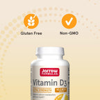 Jarrow Formulas Vitamina D3 62.5 mcg (2,500 UI) - 100 Cápsulas Blandas - Salud Ósea y Apoyo Inmunológico - Sin Gluten