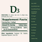 Nature's Bounty Vitamina D3 5000 UI, Softgels, 150 unidades (Paquete de 2)