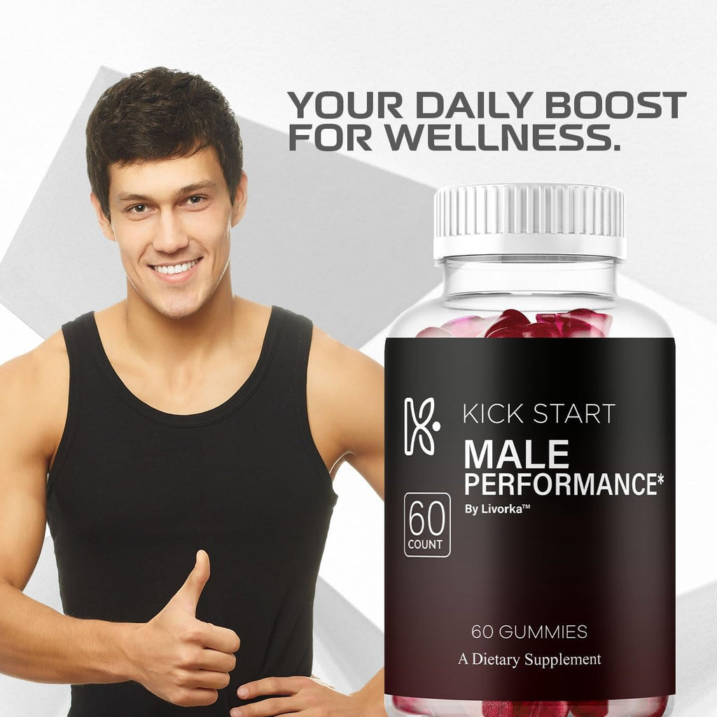 Kickstart Gummies (3 Pack) - Gominolas Naturales para Hombres, 180 Gominolas