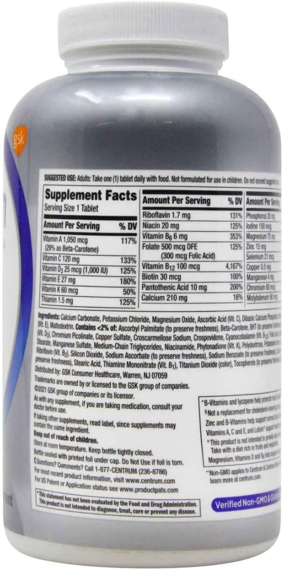 Centrum Hombre 50+ Multivitamínico en Comprimidos 275 unidades