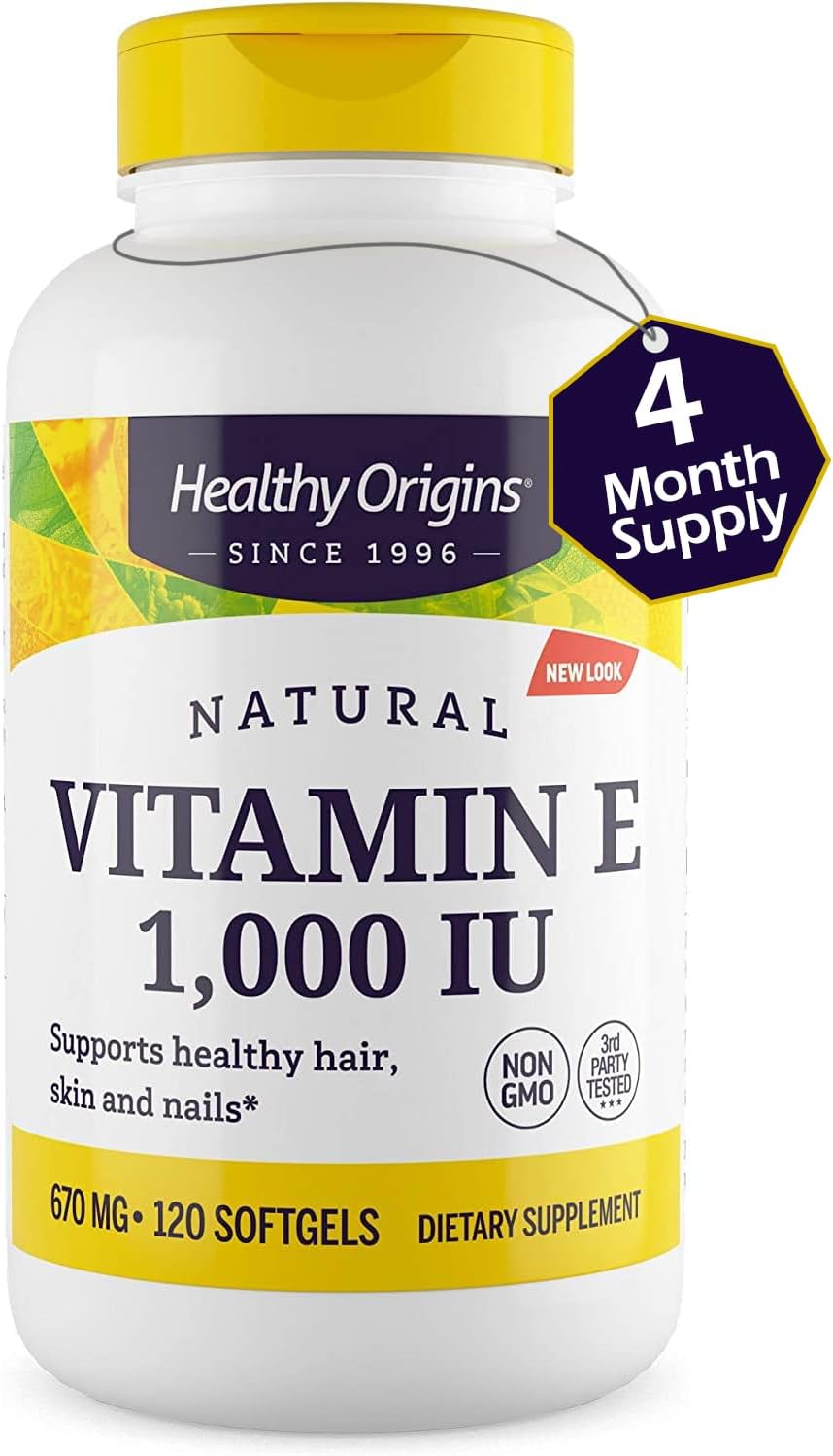 Healthy Origins Vitamin E 1,000 IU Natural with Mixed Tocopherols - 120 Softgels