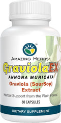 Amazing Herbs GraviolaEX Anona Muricata - Extracto Puro de Graviola (Guanábana) - 60 Cápsulas