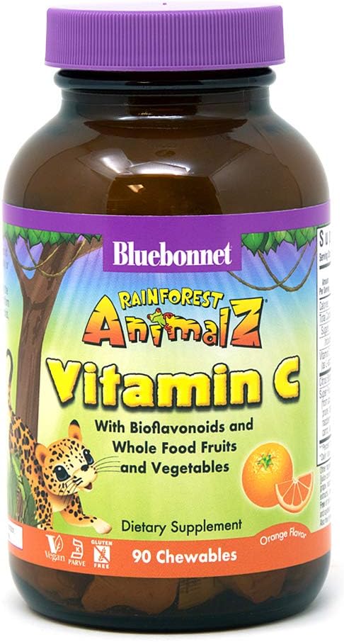 Bluebonnet Nutrition Rainforest Animalz Vitamina C, 90 comprimidos masticables