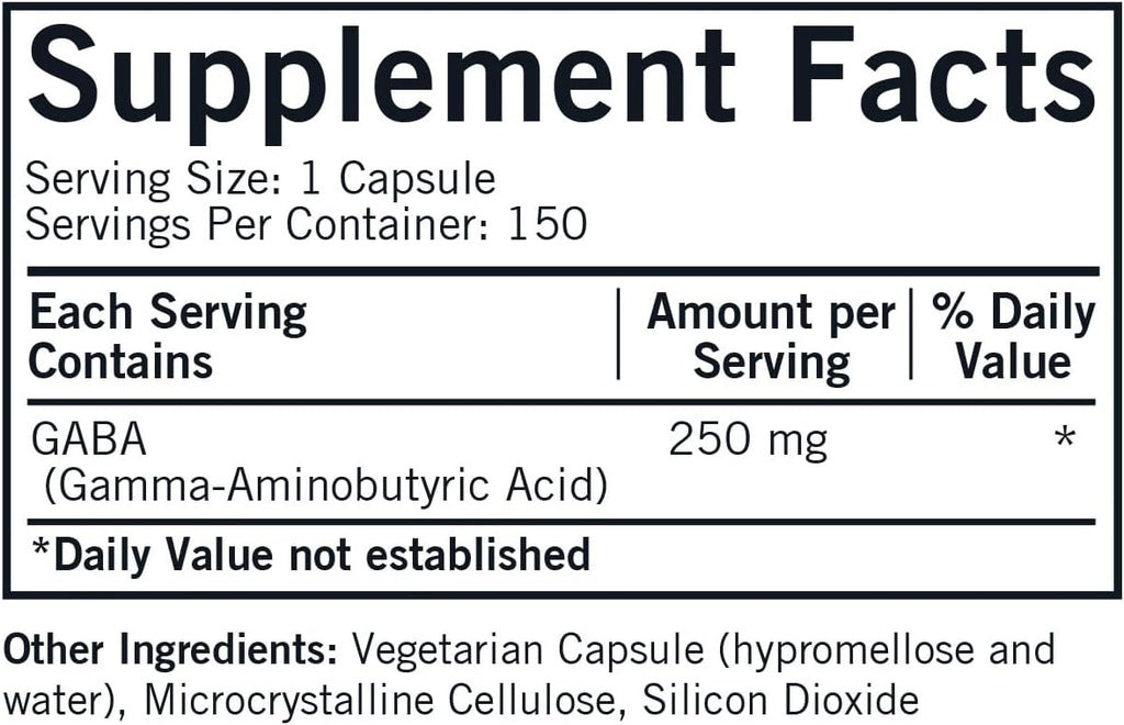 Kirkman GABA 250 mg - Hipoalergénico, 150 Cápsulas