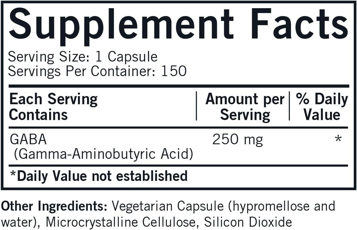 Kirkman GABA 250 mg - Hipoalergénico, 150 Cápsulas