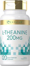 Carlyle L-Theanine 200mg | 120 Cápsulas | Sin OGM, Sin Gluten