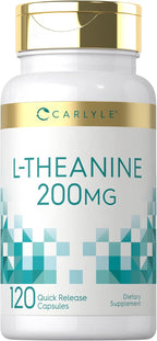 Carlyle L-Theanine 200mg | 120 Cápsulas | Sin OGM, Sin Gluten