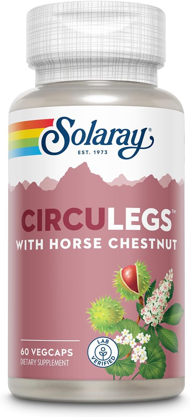 SOLARAY CircuLegs - Suplemento Herbal con Extracto de Castaño de Indias y Vitamina C