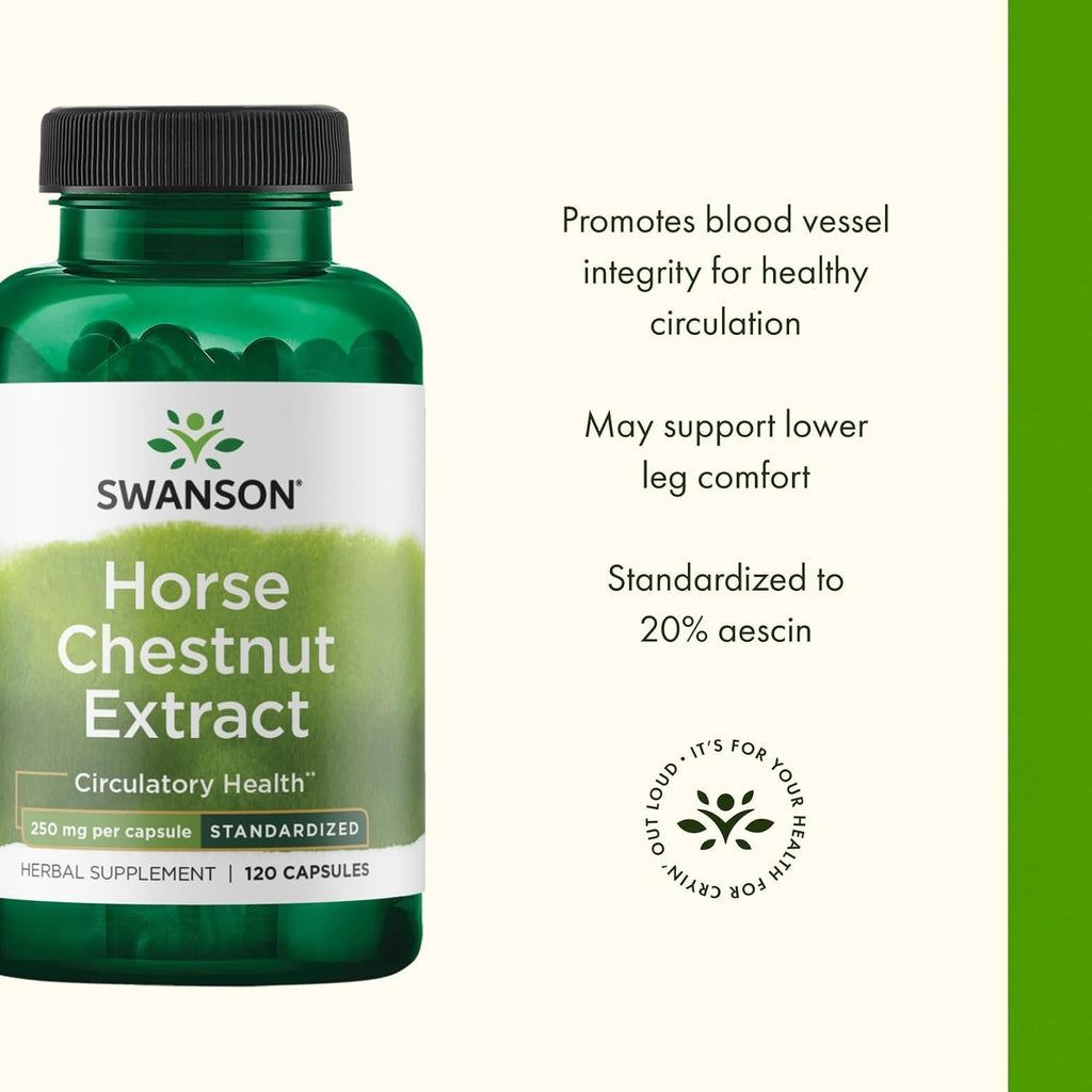Swanson Horse Chestnut 2% Aescin (Standardized) 250 Miligramos 120 Cápsulas