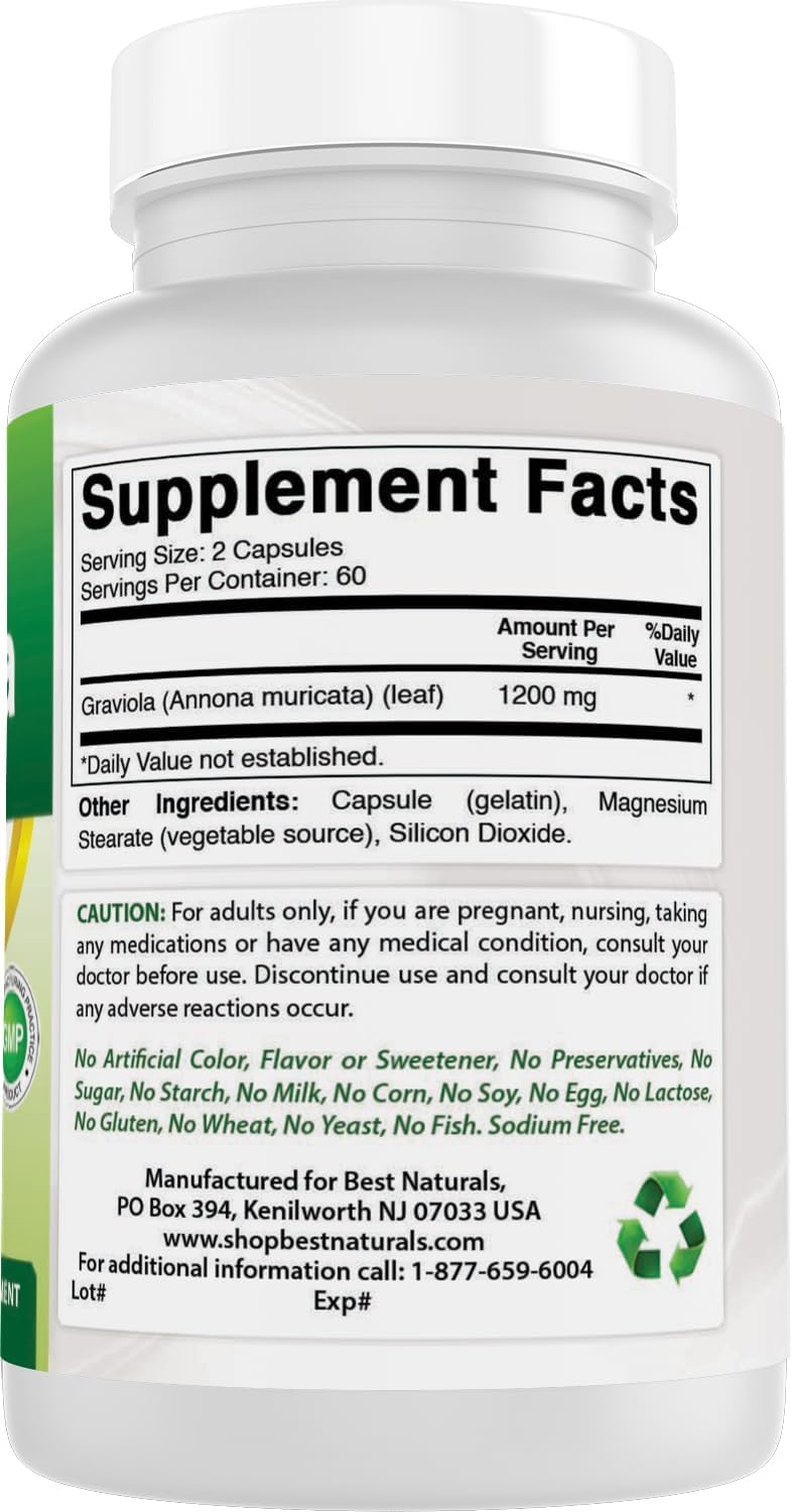Graviola 600 mg Cápsulas - Annona Muricata - Best Naturals