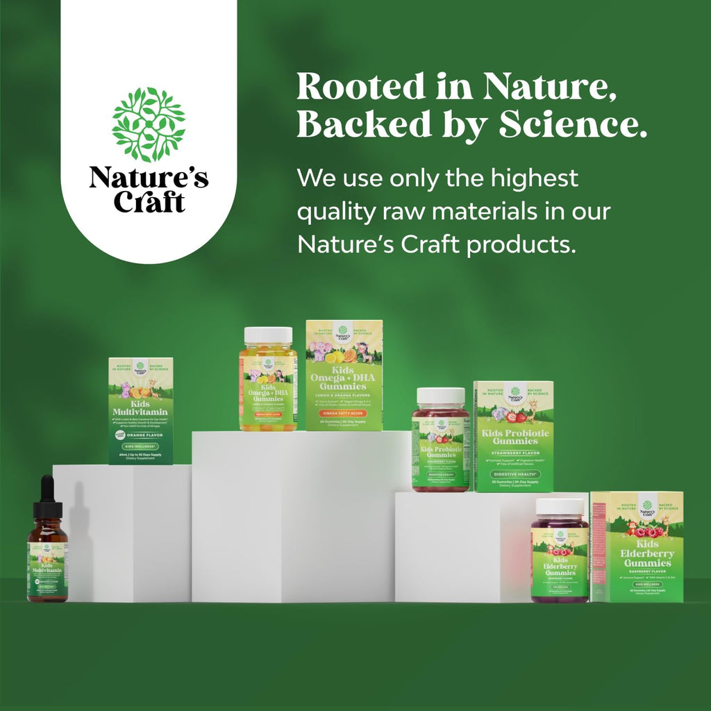 Natures Craft Gotas de Vitamina D3 y K2 para Niños - Suplemento Líquido Orgánico, 2 fl oz