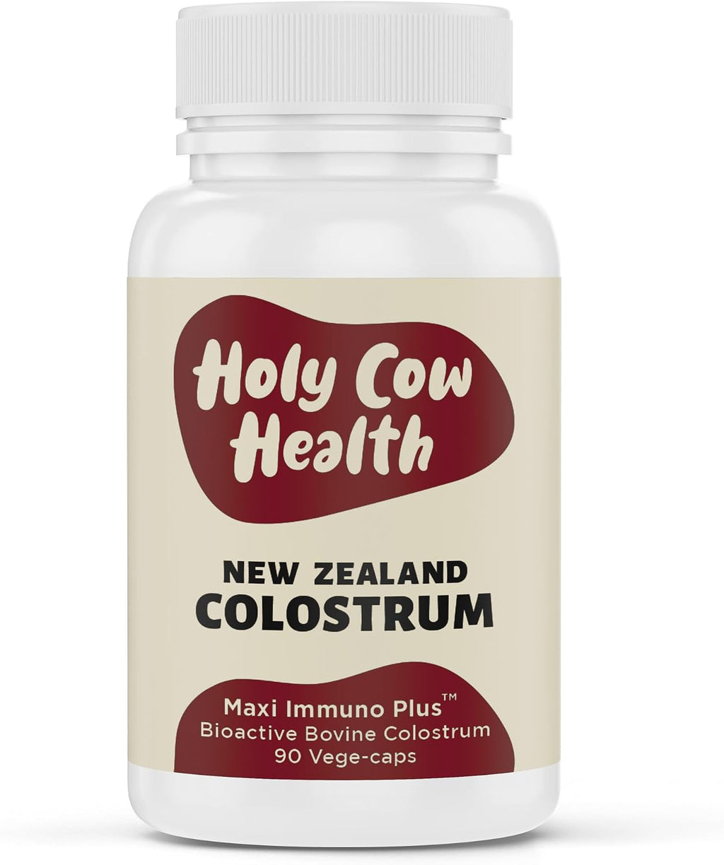 Holy Cow Health Cápsulas de Calostro Puro, Sin Diluir, Altamente Bioactivo - Origen Ético Nueva Zelanda - Apoya Salud Intestinal, Inmunidad y Bienestar