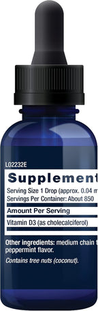Life Extension Vitamina D3 Líquida (Menta), 2000 UI (50 mcg), 29.57 ml
