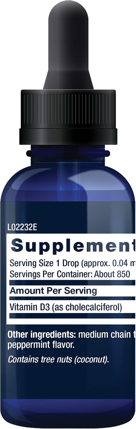 Life Extension Vitamina D3 Líquida (Menta), 2000 UI (50 mcg), 29.57 ml
