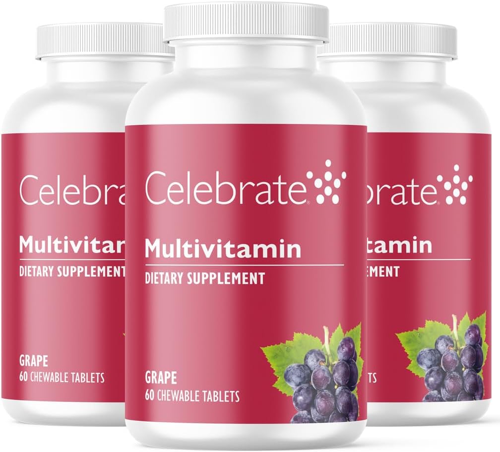 Celebrate Vitamins Multivitamínico Bariátrico Masticable Sin Hierro - Sabor Uva (180 Comprimidos)